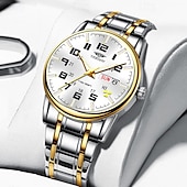 economico Orologi al quarzo-1 pz nuovo acciaio inossidabile con orologio da uomo digitale calendario settimanale display moda tendenza vita viaggio luminescente tempo libero sport affari orologio regalo di compleanno regalo di