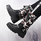 tanie Buty zimowe i śniegu-męskie zimowe buty śnieżne w kamuflażu z wodoodporną cholewką i pluszową podszewką - wytrzymała, antypoślizgowa podeszwa, regulowany pasek, idealne do aktywności na świeżym powietrzu