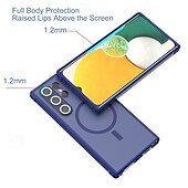 Недорогие Чехлы для Samsung-телефон Кейс для Назначение S24 Ultra S24 Plus S24 S24 ФЭ S25 Ультра Кейс на заднюю панель Магнитный Поддержка беспроводной зарядки Защита от удара Ретро ТПУ