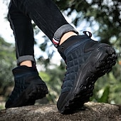 abordables Botas de montaña-Botas de senderismo acolchadas para hombre: ligeras, impermeables, suela antideslizante, diseño de caña alta, ideales para aventuras al aire libre.