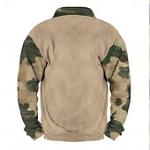 cheap Hunting Sweatshirts-Men&#039;s Deer Sweatshirt Quarter Zip Sweatshirt Long Sleeve Sweatshirt Stand Collar Quarter Zip Casual Vintage Retro 3D Print Vacation Going out Streetwear Half Zip Fall Winter
