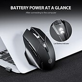 billige Mus-inphic f1 2,4g trådløs mus 500 mah ergonomisk oppladbar strømskjerm kontor hjemme stillegående bærbar stasjonær datamaskin universal
