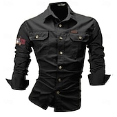 economico camicie western da uomo-Per uomo Bandiera americana degli Stati Uniti Cervo Camicie da lavoro Camicia occidentale Camicia da carico Manica lunga Occidentale Informale Sportivo Per uscire Da caccia Inverno Primavera &amp; Autunno