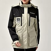 abordables Softshell, polares y chaquetas de montaña-Hombre Chaqueta Softshell Chaqueta para senderismo Invierno Al aire libre Bloque de color Resistente al Viento Resistente al Agua Chaquetas 3-en-1 Chaqueta cortavientos Viaje Negro Marfil Azul Marino