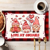 cheap Placemats &amp; Coasters &amp; Trivets-Valentine&#039;s Day Placemats Set of 4 Romantic and Decorative Table Mats Featuring Heart or Rose Patterns Durable and Heat-Resistant Perfect for Adding a Touch of Love to Your Dining Table Decor