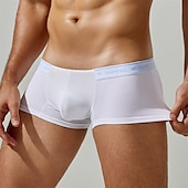 cheap Men&#039;s Boxers Underwear-Men&#039;s 1 PCS Boxers Underwear Boxer Shorts Patchwork Nylon Breathable Soft Comfortable Color Block Mid Rise Black White