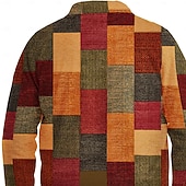 economico giacca camicia da uomo-Per uomo A quadri Camicia Giacca da camicia Sovracamicia Manica lunga Informale Formale Casual Autunno Inverno Collo ripiegabile Tasche Nero Rosso