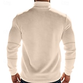 billige Basic gensere-Herre Genser Polarfleece Kvart glidelås genser Svart Militærgrønn Kakifarget Mørkegrå Lyseblå Halv glidelås عادي Sport &amp; Utendørs Daglig Ferie Polyester Gatemote Grunnleggende Fritid Høst vinter Klær