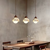 billige Pendellys-wabi-sabi terrazzo pendellampe rund halvkule sement massivt tre 1-lys pendel 85-265v