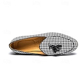 preiswerte Lässig-elegante Herren-Loafer mit Hahnentrittmuster und Quaste - perfekt für Hochzeiten und Partys
