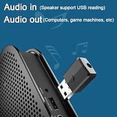 abordables Kit de Bluetooth/manos libres para coche-Receptor Bluetooth 5.0 para automóvil, adaptador auxiliar Bluetooth con cancelación de ruido, receptor de música Bluetooth para estéreo doméstico/auriculares con cable/llamadas manos libres, duración