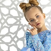 preiswerte Partykleider-kinderkleidung Mädchen Party Kleid Feste Farbe Langarm Leistung Gitter Prinzessin Süß Gitter Mitte der Wade Etuikleid Tüll-Kleid Sommer Frühling Herbst Kinder Himmelblau