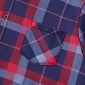 preiswerte Herren-Oberhemden-Herren Oberhemd Kariertes Hemd trachtenhemd Kragenhemd Fleece-Shirt Knopfhemd Overshirt Plaid / Karomuster Hochzeit Party A B C D Langarm Quadratischer Ausschnitt Winter Bekleidung Warm