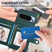 お買い得  その他のスマホケース-電話 ケース 用途 ピクセル9プロ ピクセル9プロXL Pixel 8 Pro Pixel 8 ピクセル9 バックカバー スタンド付き カード挿入口 耐衝撃 レトロ風 TPU PUレザー