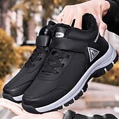 baratos Inverno e botas de neve-botas masculinas para caminhadas ao ar livre no inverno - tênis quentes forrados com pele, à prova d&#039;água, com sola antiderrapante e tira de velcro