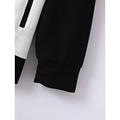 economico Felpe di base-Per uomo Felpa con cappuccio e zip Felpa con cappuccio a zip intera Felpe con zip Bianco Marrone Cachi Grigio Colletto Mao Color Block Liscio Zip Up Collage Sportivo Giornaliero Per eventi Streetwear
