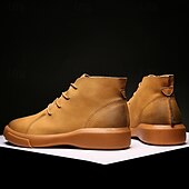 abordables Bottines-bottines décontractées en similicuir pour hommes avec design à lacets, semelle antidérapante confortable, parfaites pour un usage quotidien et des activités de plein air