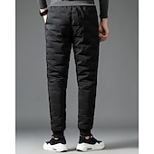 abordables pantalons décontractés-Men's Sherpa Fleece Pants Sweatpants Joggers Trousers Pocket Drawstring Elastic Waist Plain Comfort Warm Sports Outdoor Daily Fashion Casual Black 1# Black Micro-elastic