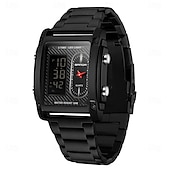 abordables Montres numériques-SANDA Hommes Montre Digitale Extérieur Mode Décontractée Montre Bracelet Lumineux Chronomètre Fonction réveille Calendrier Gel de Silicone Bracelet en acier inoxydable Suivre