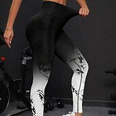 abordables Leggings et collants de yoga-Pantalon de yoga Leggings de yoga Femmes Yoga Entraînement en salle Pilates Collants Taille haute Teinture par nouage Automne Des sports Tenues de Sport Élastique Mince Noir Blanche