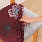 abordables Couverture de chaise de salle à manger-Housse de siège de chaise extensible et durable, idéale pour protéger et rafraîchir les sièges de chaise, ajoute confort et style aux chaises de salle à manger, de bureau ou de salon