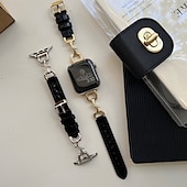 cheap Apple Watch Bands-Leather Link Compatible with Apple Watch band 38mm 40mm 41mm 42mm 44mm 45mm 49mm Metal Clasp Adjustable PU Leather Strap Replacement Wristband for iwatch Ultra 2 Series 9 8 7 SE 6 5 4 3 2 1