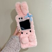 Недорогие Чехлы для Samsung-телефон Кейс для Назначение Z-флип 6 Z Flip 5 Z Flip 4 Z Flip 3 Кейс на заднюю панель со стендом Защита от удара Ретро Плюш