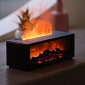 cheap Humidifiers &amp; Dehumidifiers-Flame Diffuser USB-Powered Simulated Flame Aroma Diffuser 7-Color Flame Oil Essential Aroma Diffuser with Remote