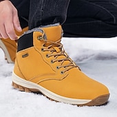 baratos Botas de caminhada-botas de inverno masculinas impermeáveis e isoladas com sola de borracha antiderrapante e forro de pele sintética para caminhadas ao ar livre