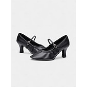 economico Scarpe per balli latini-scarpe mary jane dorate da donna con tacco basso e suola in morbida pelle scamosciata – comode calzature da ballo con cinturino regolabile per eventi formali e balli da sala