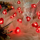 cheap Battery String Lights-Valentine&#039;s Day Decor 2M 20LED Fairy Lights Red Pink White Heart Lights String Battery Operated Valentines Decorations Heart Fairy Lights Romantic Decor Home Bedroom