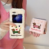 baratos Capa Samsung-telefone Capinha Para Z Flip 7 Z Virar 6 Z Flip 5 Z Flip 4 Z Flip 3 Capa traseira Antichoque Retro Felpudo