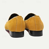 abordables Mocassins en cuir de qualité supérieure-mocassins en cuir jaune pour hommes avec ornements en pierres précieuses et bout pointu en métal clouté – chaussures habillées en cuir de vachette de qualité supérieure pour les occasions spéciales