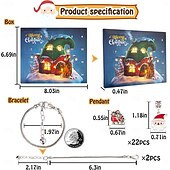 Недорогие Адвент-календарь-Рождественский адвент-календарь с браслетами 2025 для девочек 24 дня рождественского обратного отсчета набор для изготовления украшений DIY 22 бусины-талисмана 2 браслета для детей подростков и женщин