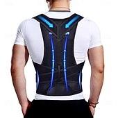 お買い得  矯正装具＆サポーター-男性と女性のためのアップグレードされた姿勢矯正バックブレース、姿勢を改善し痛みを和らげる新しいバージョンの腰椎サポート、首、肩、腰の痛みに対する完全な背中のサポート