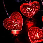abordables Guirlandes lumineuses à piles-Guirlande lumineuse élégante pour réception de mariage, 1 pièce de 1,65 m à 10 LED, pour la Saint-Valentin, en fer, pour une demande en mariage, un festival, une atmosphère intérieure, une