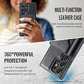 halpa Samsung-kotelot-puhelin Etui Käyttötarkoitus S24 Ultra S24 Plus S24 S23 Ultra S25 Ultra Takakuori Tuella Magneetti Tukee langatonta latausta Retro TPU PU-nahka