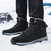 baratos Botas de caminhada-botas de inverno masculinas impermeáveis e isoladas com sola de borracha antiderrapante e forro de pele sintética para caminhadas ao ar livre
