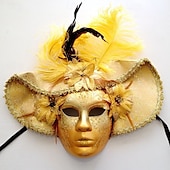 abordables Masque-Masque de carnaval Masque vénitien Volto Larve Adulte Homme Femme Casque Intégral Soirée Mascarade Carnaval de Venise Halloween Carnaval mardi Gras Costume de carnaval facile
