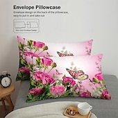 economico Set copripiumino-fiori farfalle piante fiori stampe set di tre pezzi piumone per camera da letto hotel camera degli ospiti biancheria da letto set comodo 1 set piumone 2 federe set letto matrimoniale set da 2 pezzi