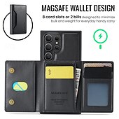 halpa Samsung-kotelot-puhelin Etui Käyttötarkoitus S24 Ultra S24 Plus S24 S23 Ultra S25 Ultra Takakuori Tuella Magneetti Tukee langatonta latausta Retro TPU PU-nahka