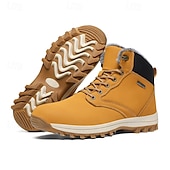 baratos Botas de caminhada-botas de inverno masculinas impermeáveis e isoladas com sola de borracha antiderrapante e forro de pele sintética para caminhadas ao ar livre