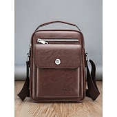 economico Borselli da uomo-borsa a tracolla vintage in similpelle marrone da uomo – borsa a tracolla compatta con più tasche per viaggi, lavoro e uso quotidiano