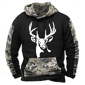 cheap Hunting Hoodies-Men&#039;s Hoodie Black Brown Green Hooded Camouflage Camo / Camouflage 3D Print Cool Fall Winter Clothing Apparel Hoodies Sweatshirts