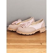cheap 1950s-Women&#039;s Pink Tassel Loafers with Brogue Detailing and Chunky Sole – Vintage-Style Casual Shoes for Everyday Wear