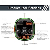 お買い得  車用Bluetoothキット/ハンズフリー-お買い得価格の売れ筋モデル FMトランスミッター 車載MP3プレーヤー ブルートゥース電話充電器 音楽ハンズフリー付き