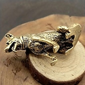 cheap Statues-Lucky Copper Dog, Wealth Dog Ornaments, Help Transport Wealth Dog Copperware Chinese Classic Desktop Ornaments Tea Pet Copperware, Cute Aesthetic Things, Strange Things, Micro Desktop Decoration