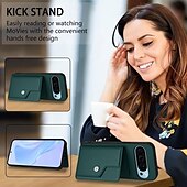 お買い得  その他のスマホケース-電話 ケース 用途 ピクセル9プロ ピクセル9プロXL Pixel 8 Pro Pixel 8 ピクセル9 バックカバー スタンド付き カード挿入口 耐衝撃 レトロ風 TPU PUレザー