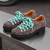 abordables Baskets-chaussures de randonnée en daim marron pour hommes - style vintage avec design à lacets roses et semelle durable pour les aventures en plein air