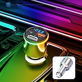 お買い得  車用Bluetoothキット/ハンズフリー-FMトランスミッター、車載MP3プレーヤー、急速充電、QC 3.0、ハンズフリー通話、デュアルPD充電器、Bluetooth